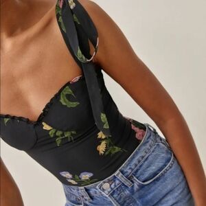 Reformation Blanca Top In Night Bloom